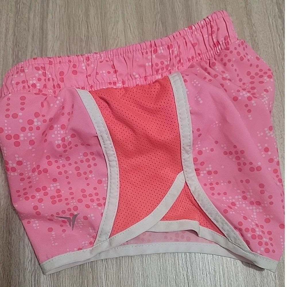 Old Navy Active Girls Pink Dot Go-Dry Running Shorts Size S 6-7